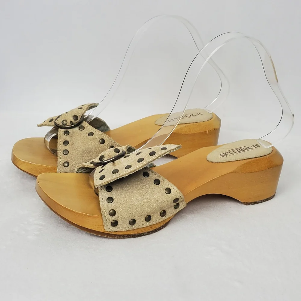 Seychelles Wood Tan Studded Sandals 8.5